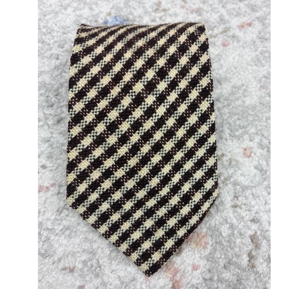 1950s Vintage El Denver Los Wigwam Weavers Wool Tie Houndstooth Skinny MCM